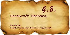 Gerencsér Barbara névjegykártya